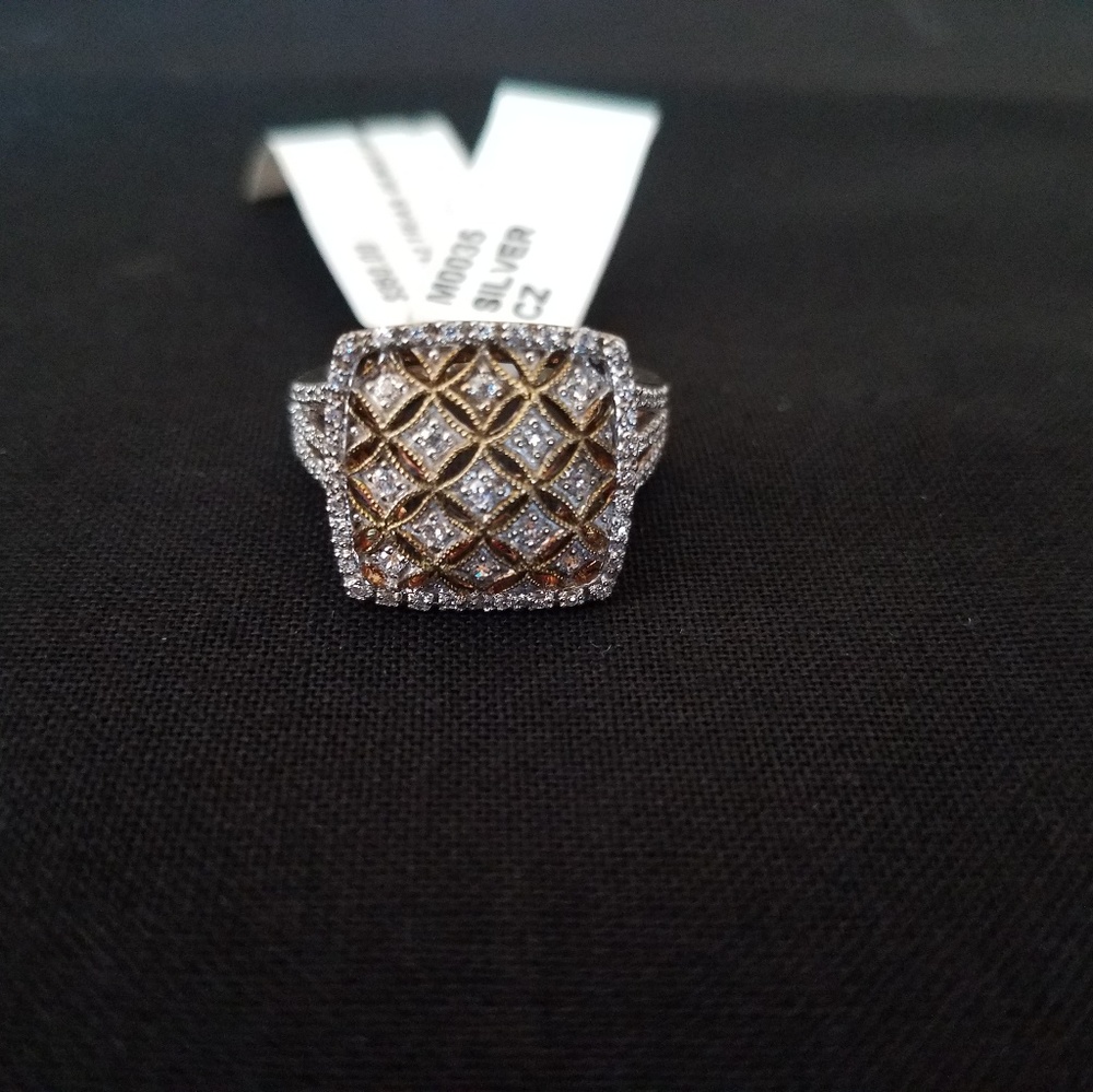 Silver Ring with Gold Overlay